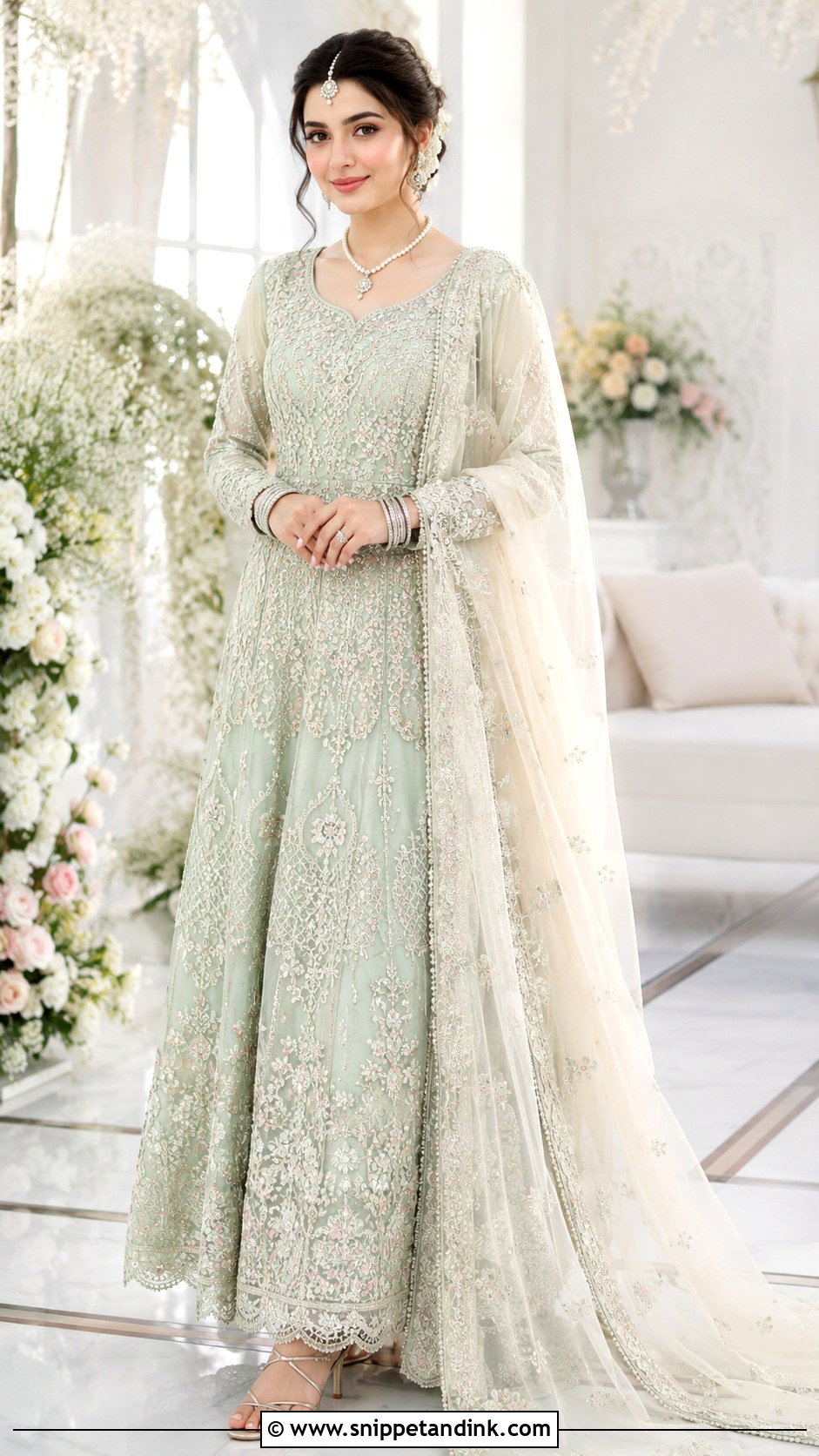 Mint Green Nikkah Dress - Snippet and Ink - 30 Nikkah Dress for Bride Ideas