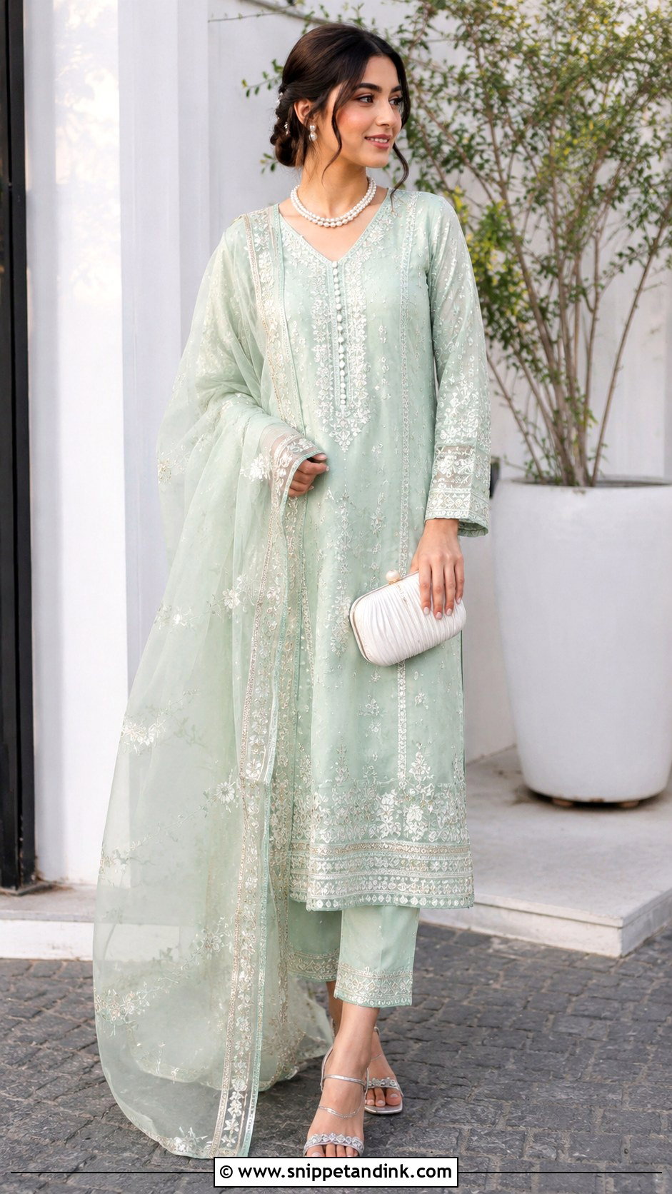 Mint Green Nikkah Suit Outfit - Snippet and Ink - 25 Simple Nikkah Outfit Ideas
