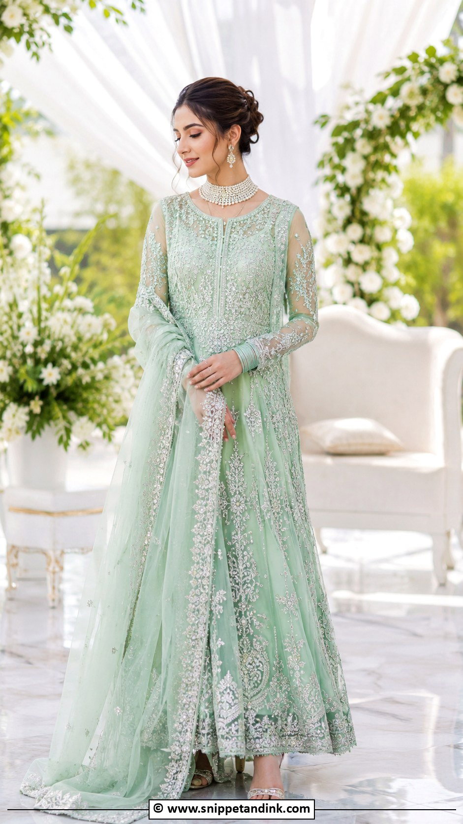 Mint Green Pakistani Bridal Dress - Snippet and Ink - 35 Pakistani Bridal Wear Ideas