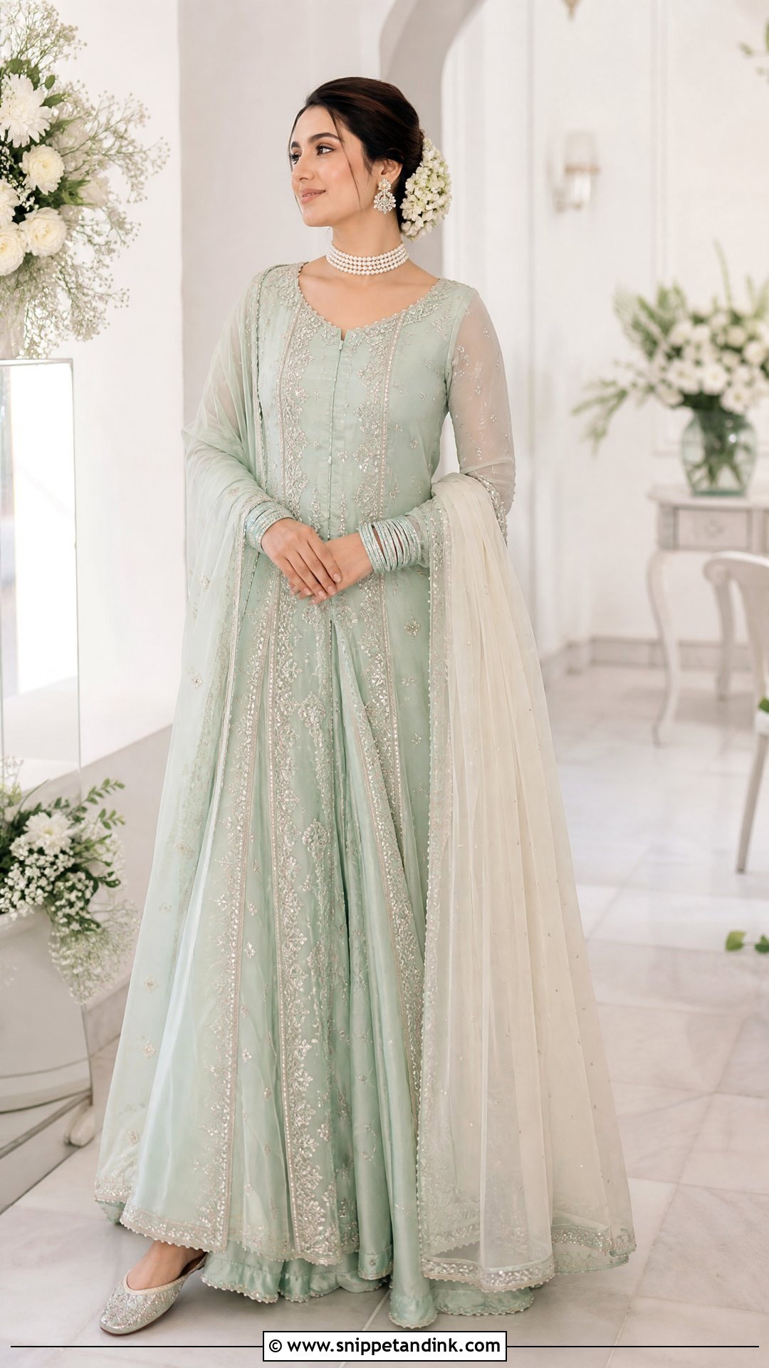 Mint Green Pakistani Bridal Pishwas - Snippet and Ink - 20 New Pakistani Bridal Dresses