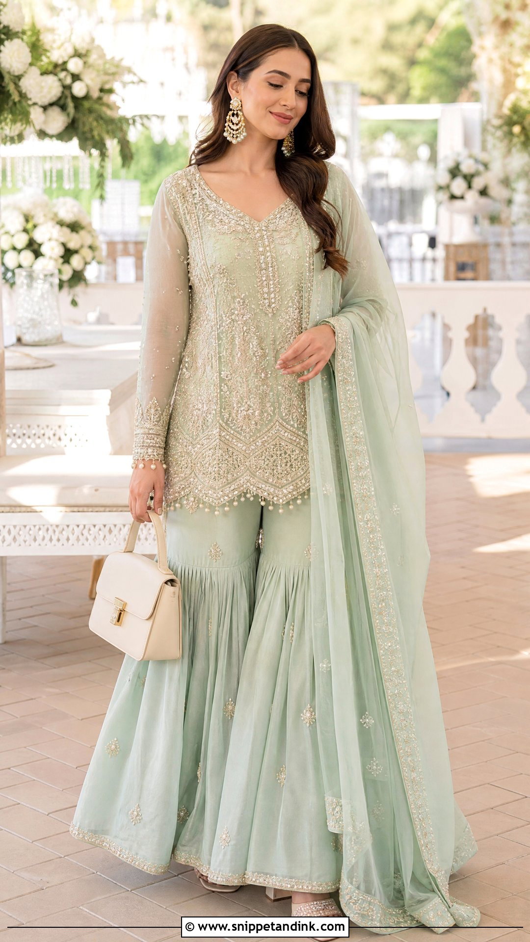 Mint Green Pakistani Wedding Sharara - Snippet and Ink - 25 Simple Pakistani Wedding Dress Ideas