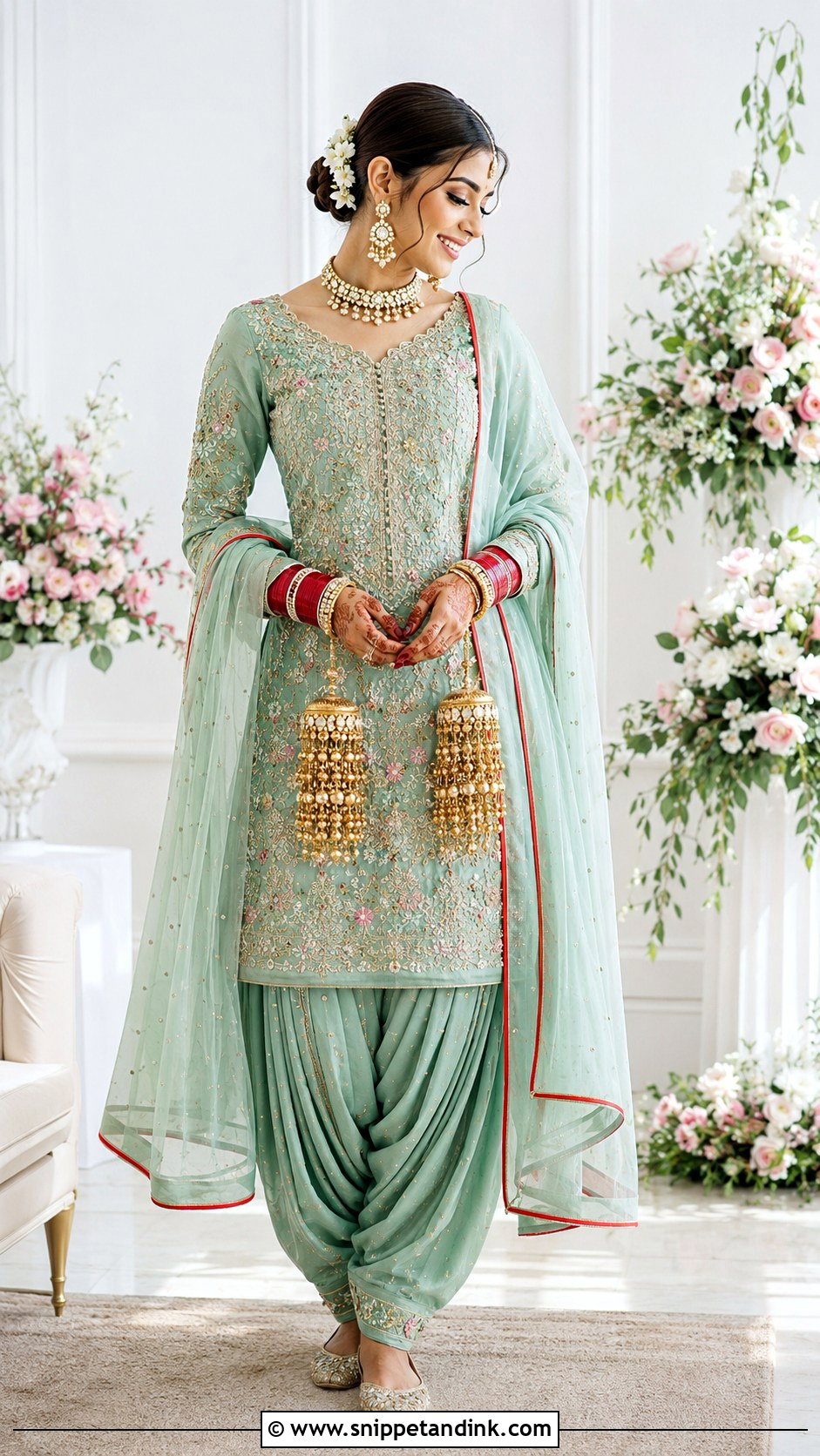 Mint Green Salwar Suit Chooda Ceremony Outfit - Snippet and Ink - 20 Chooda Ceremony Outfit Ideas