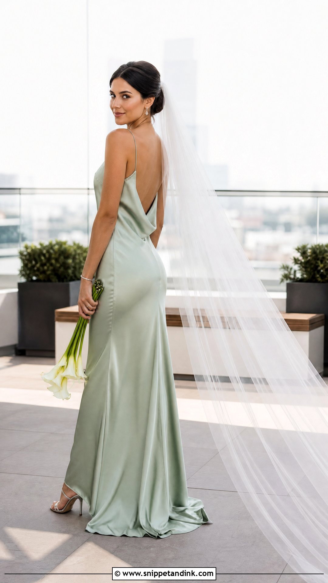 Mint Green Satin Slip Wedding Dress - Snippet and Ink - 20 Pastel Green Wedding Dress Ideas