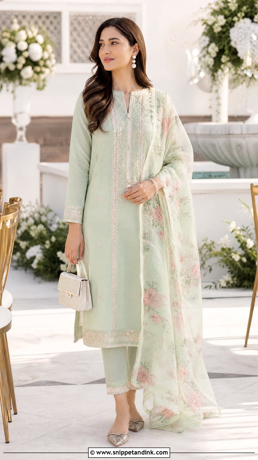 Mint Green Straight Cut Salwar Suit - Snippet and Ink - 20 Wedding Salwar Suits