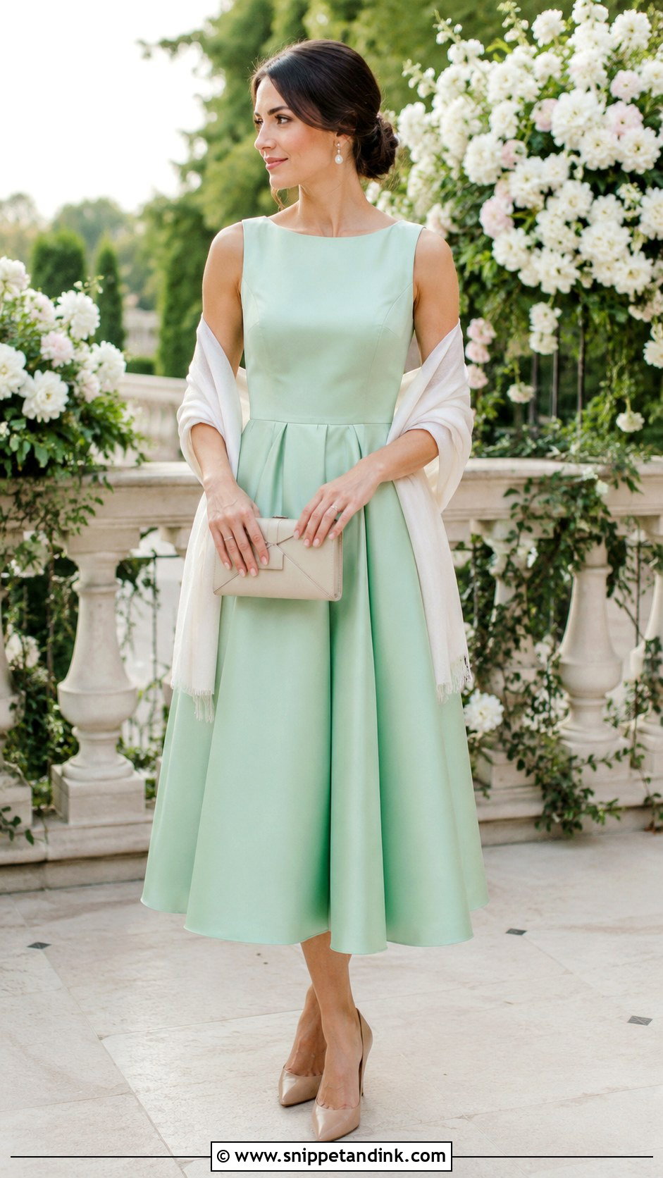 Mint Green Tea Length Dress Wedding Outfit - Snippet and Ink - 25 Mint Green Dress Outfit Wedding Ideas