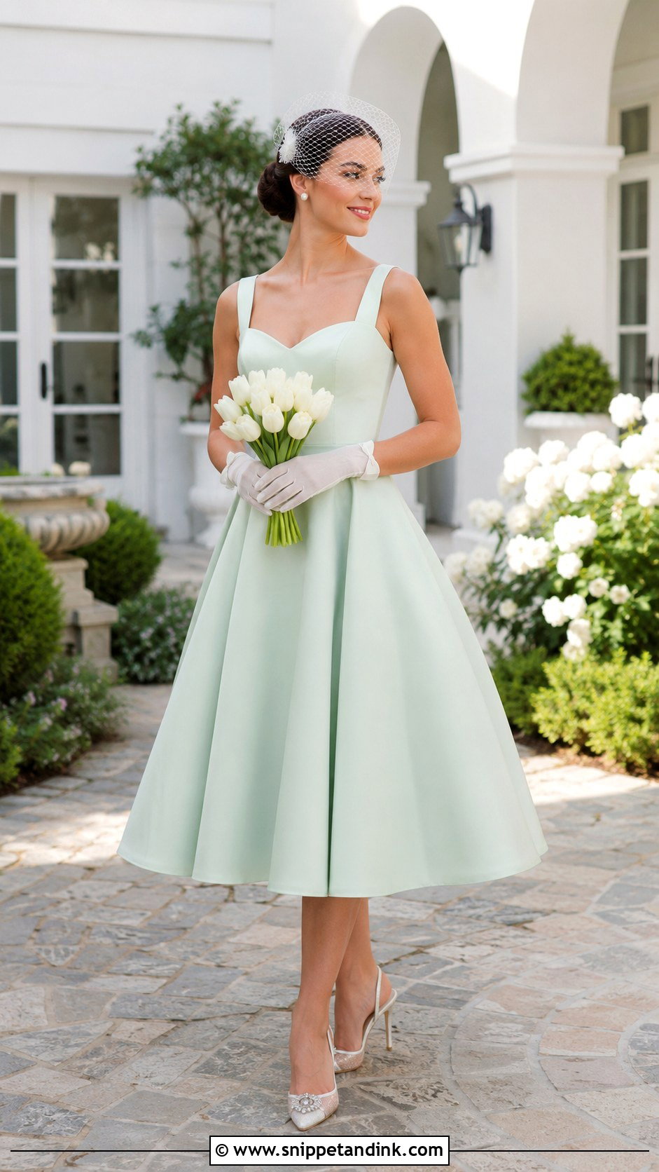 Mint Green Tea Length Wedding Dress - Snippet and Ink - 20 Mint Green Wedding Dress Ideas