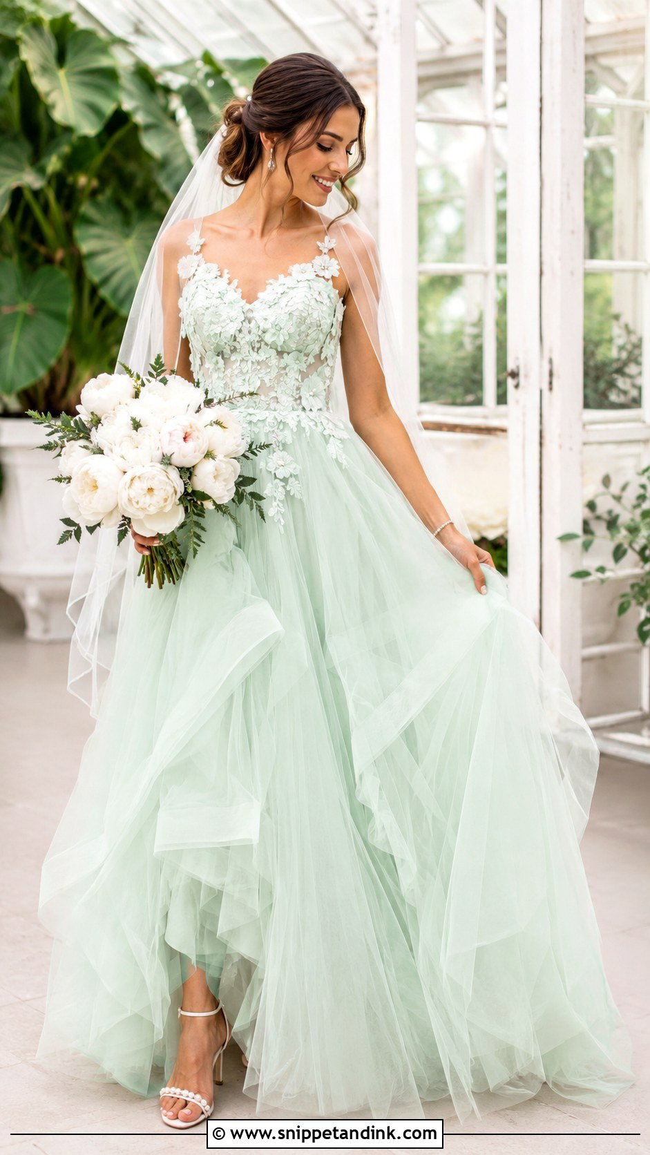 Mint Green Tulle Wedding Dress Outfit - Snippet and Ink - 20 Green Wedding Dress Outfit Ideas