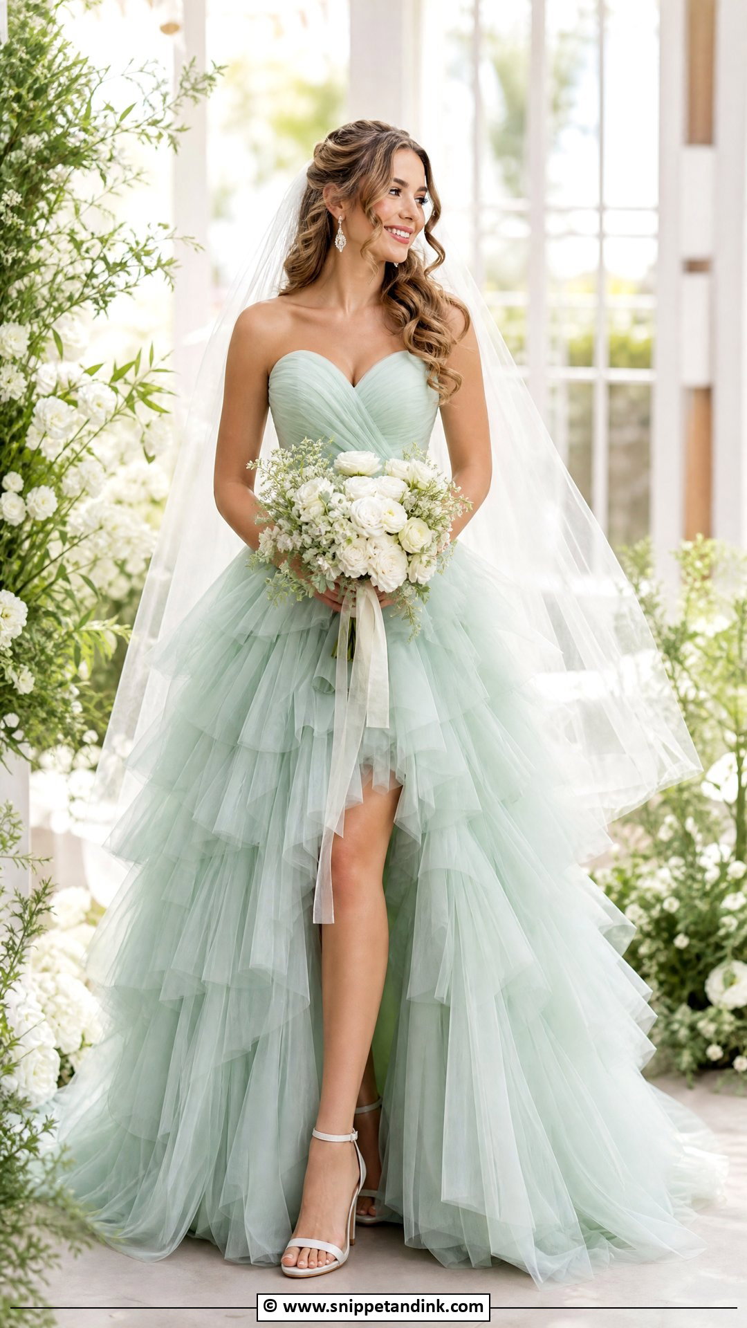 Mint Green Tulle Wedding Dress - Snippet and Ink - 35 Green Wedding Dress Ideas