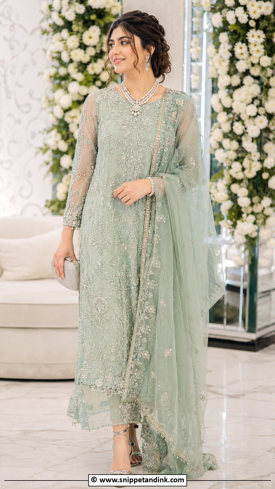 Mint Green Valima Dress - Snippet and Ink - 25 Valima Dress Ideas