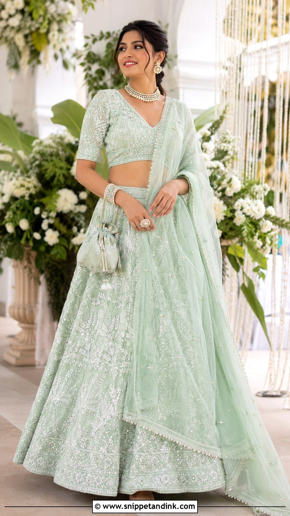Mint Green Wedding Chaniya Choli - Snippet and Ink - 20 Wedding Chaniya Choli Ideas