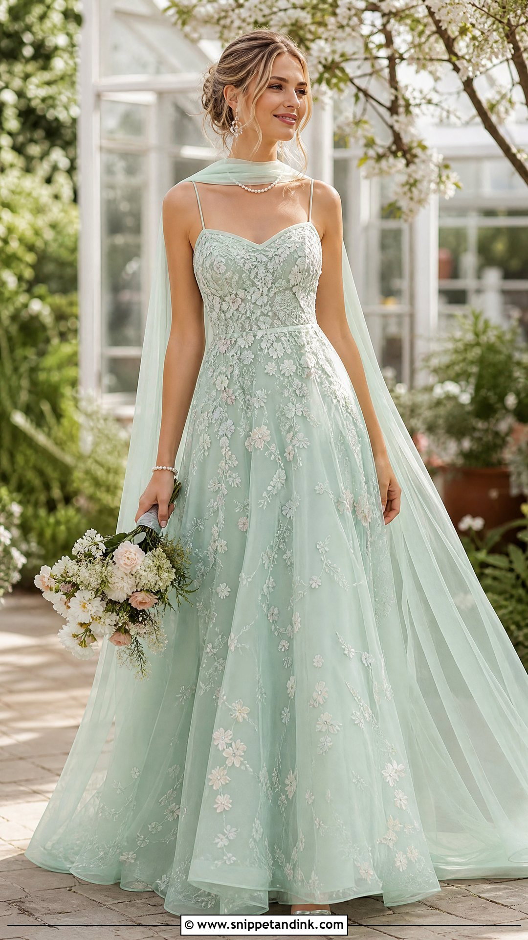 Mint Green Wedding Dress - Snippet and Ink - 20 Wedding Dresses Not White Colour