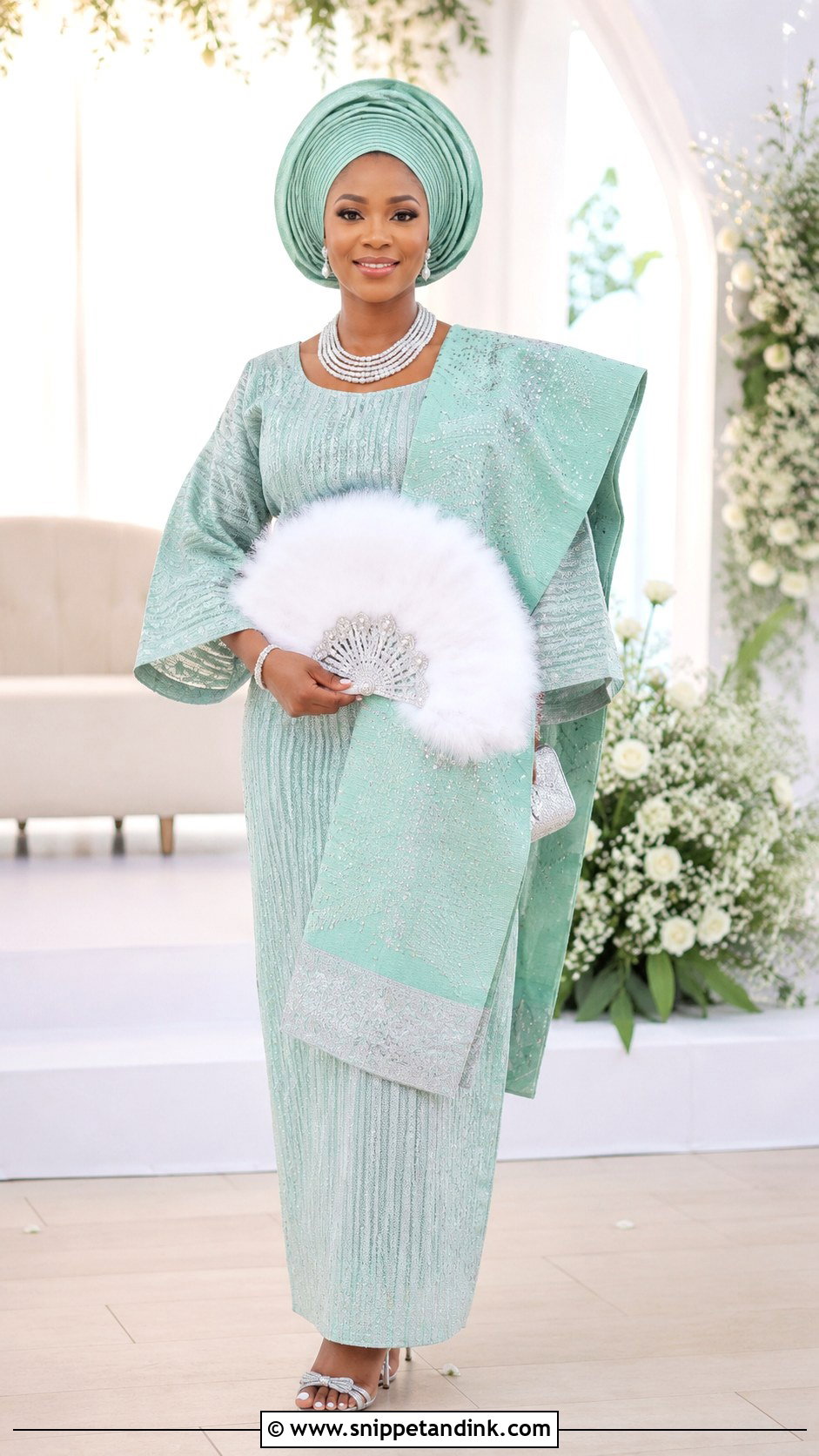 Mint Green Yoruba Bride Attire - Snippet and Ink - 25 Yoruba Traditional Wedding Attire for Bride Ideas