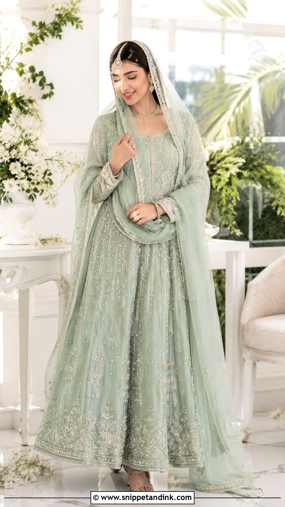 Mint Nikah Anarkali Outfit - Snippet and Ink - 25 Nikha Outfits for Bride