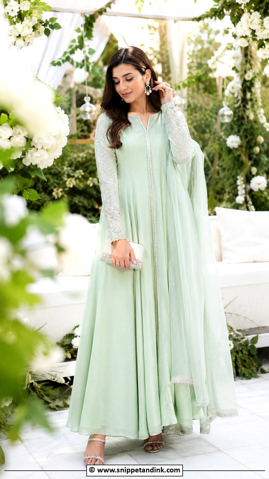 Mint Nikkah Maxi Outfit - Snippet and Ink - 35 Nikkah Dress Ideas