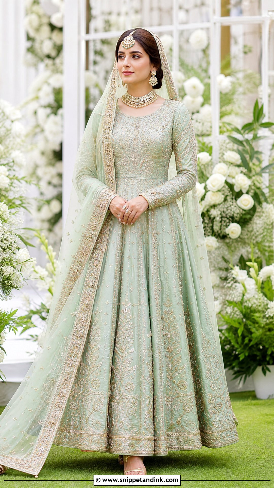 Mint Pakistani Bridal Anarkali - Snippet and Ink - 20 Pakistani Bridal Wedding Dresses