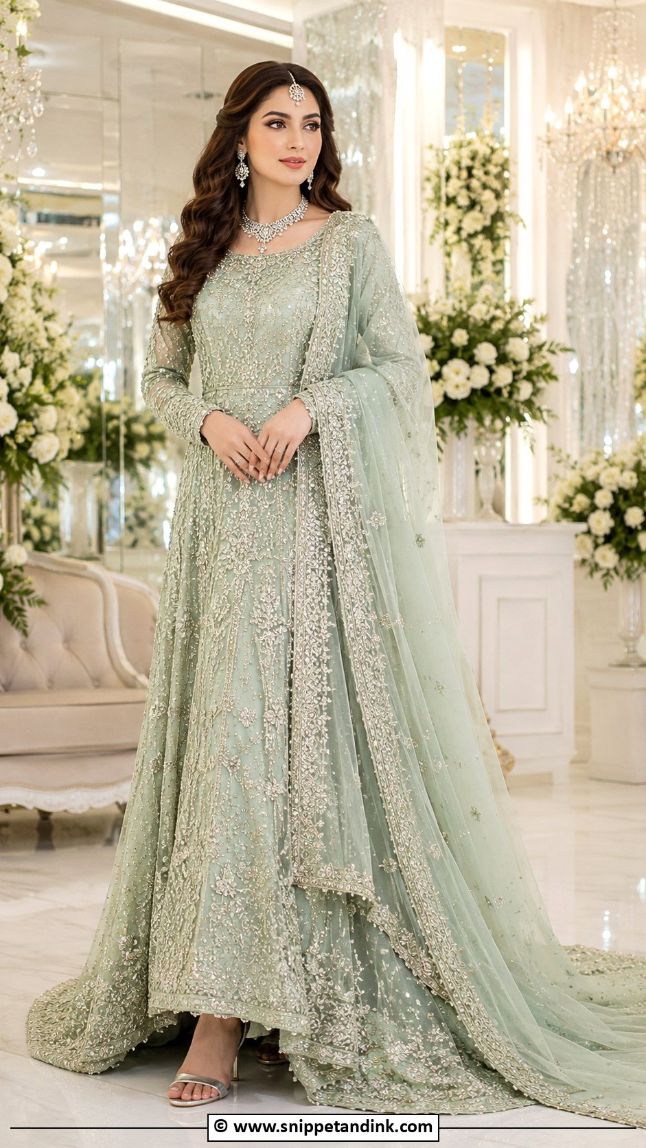 Mint Pakistani Bridal Gown - Snippet and Ink - 30 Pakistani Bridal Dresses