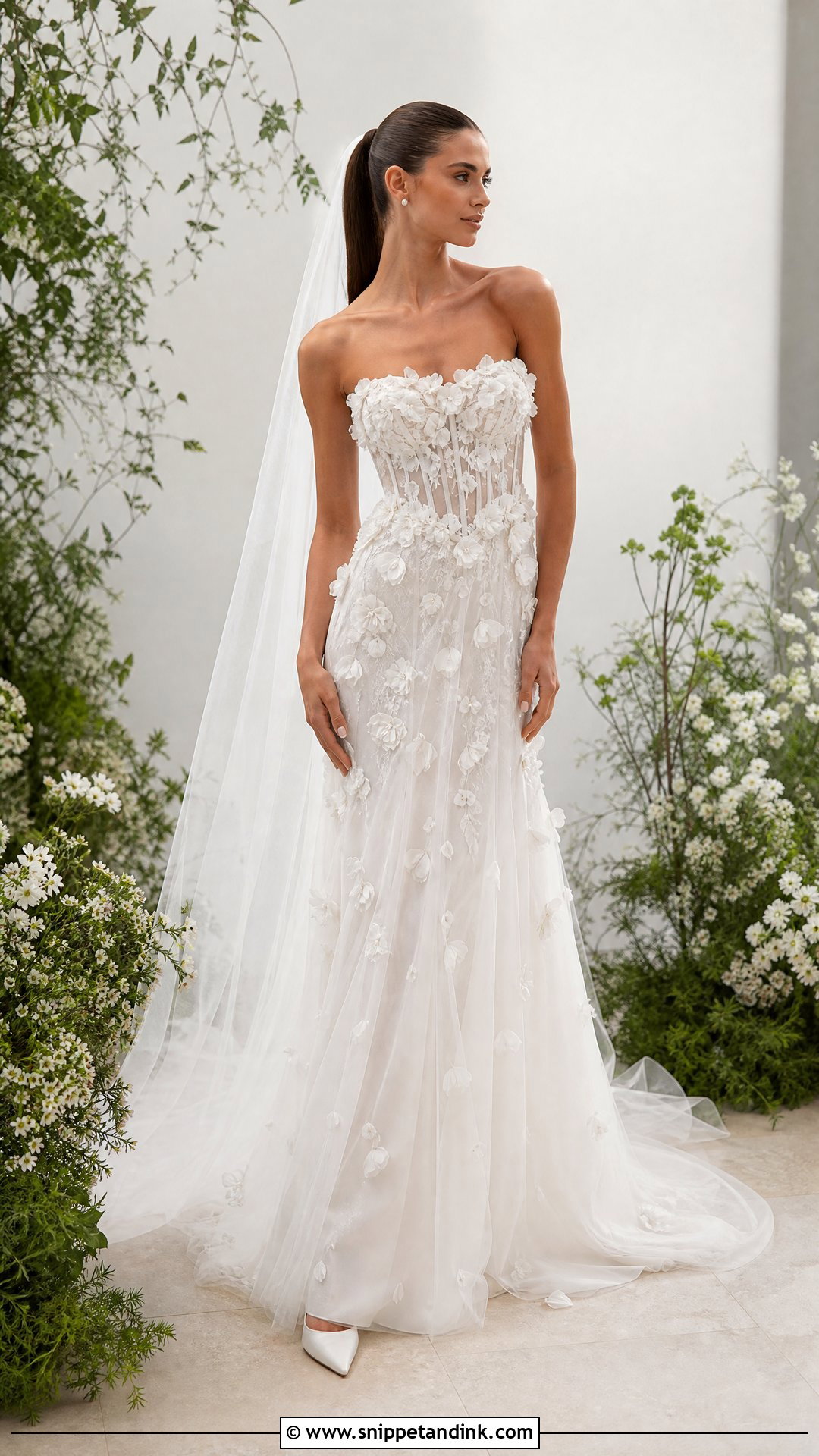 Mira Zwillinger 3D Floral Wedding Dress - Snippet and Ink - 20 Mira Zwillinger Wedding Dress Ideas