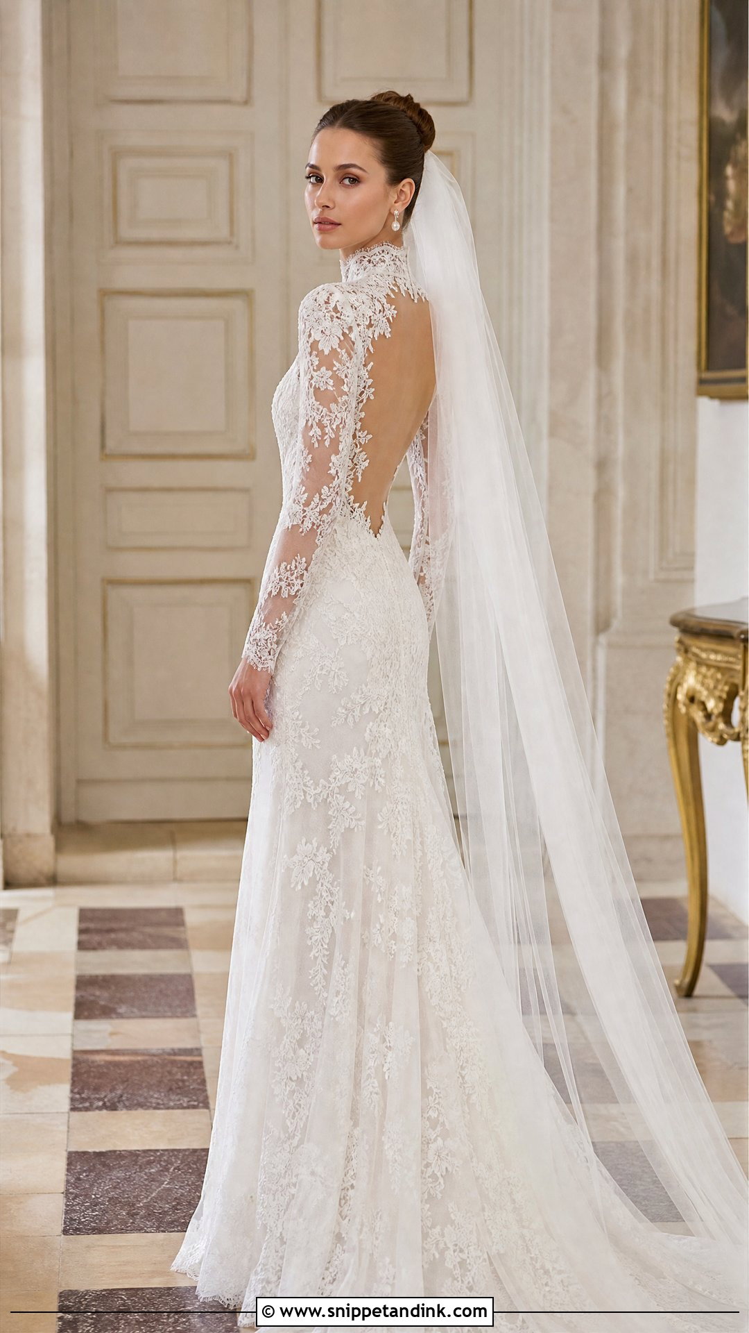 Mira Zwillinger High Neck Lace Wedding Dress - Snippet and Ink - 20 Mira Zwillinger Wedding Dress Ideas