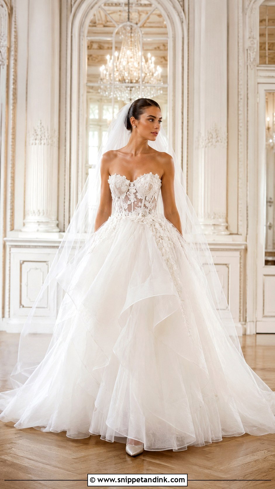 Mira Zwillinger Strapless Ball Gown Wedding Dress - Snippet and Ink - 20 Mira Zwillinger Wedding Dress Ideas