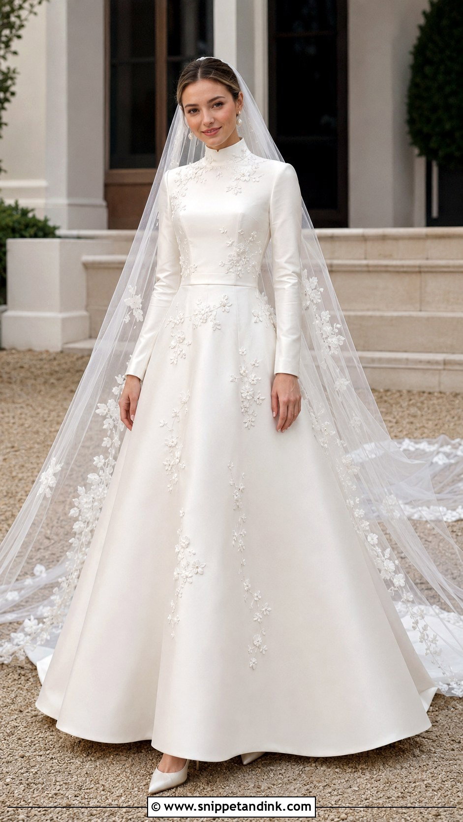 Miranda Kerr High Neck Wedding Dress - Snippet and Ink - 20 Celebrity Wedding Dress Ideas