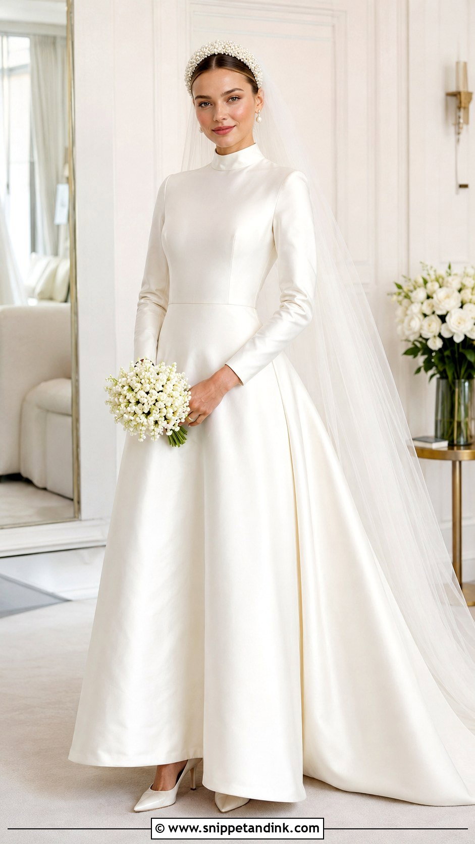 Miranda Kerr Pearl Headpiece Wedding Dress - Snippet and Ink - 20 Miranda Kerr Wedding Dress Ideas