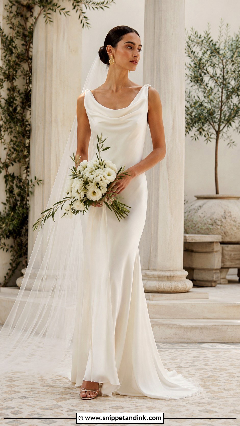 Mirror Palais Hellenistic Gown Wedding Look - Snippet and Ink - 20 Mirror Palais Wedding Dress Ideas