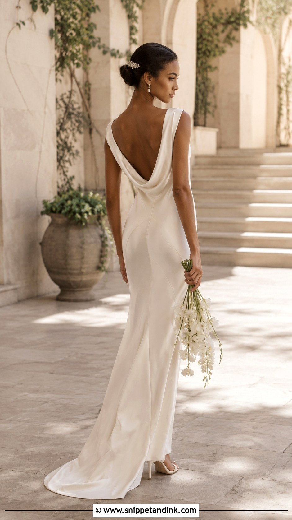 Mirror Palais Plunging Back Cowl Dress Wedding Look - Snippet and Ink - 20 Mirror Palais Wedding Dress Ideas