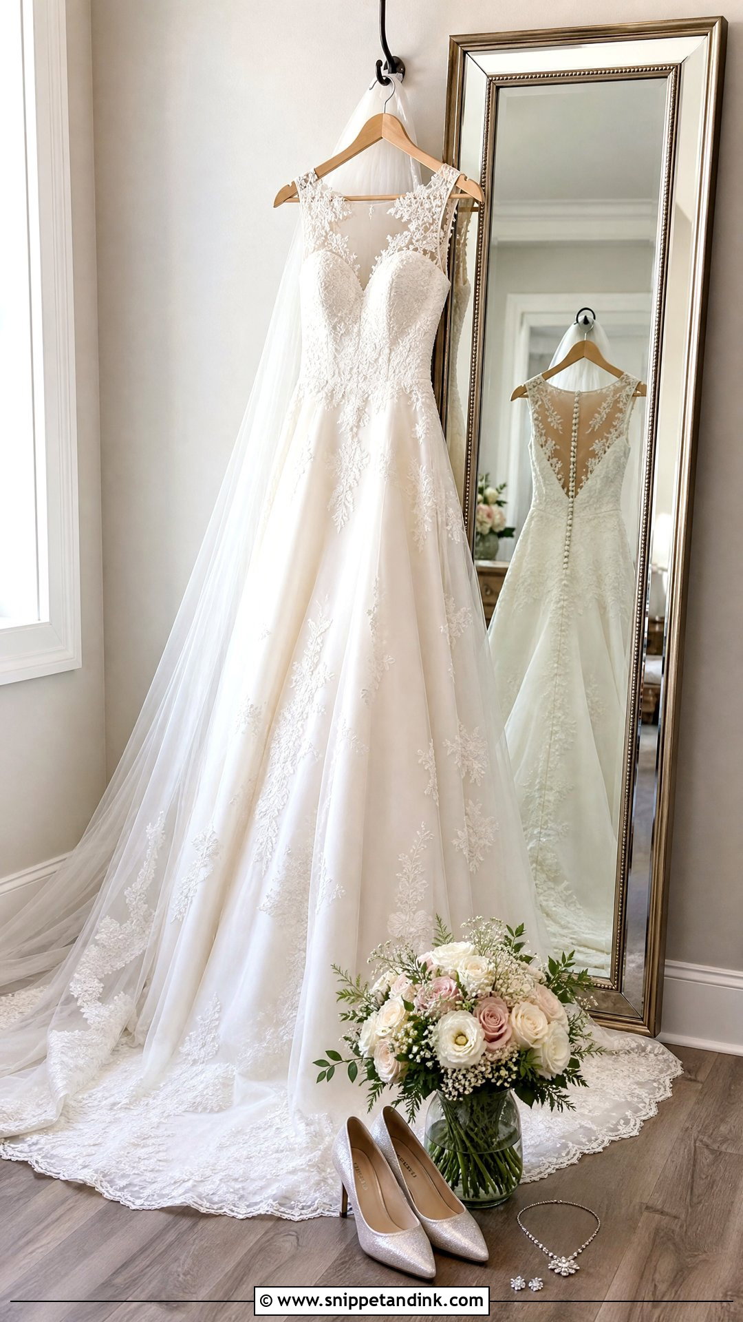 Mirror Wedding Dress Hanging Picture - Snippet and Ink - 20 Wedding Dress Hanging Pictures Ideas