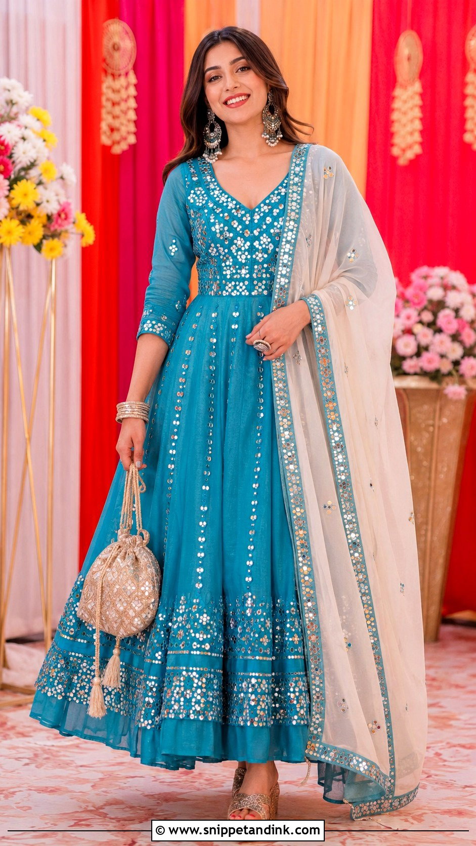 Mirror Work Anarkali Suit For Wedding - Snippet and Ink - 25 Anarkali Suits for Wedding