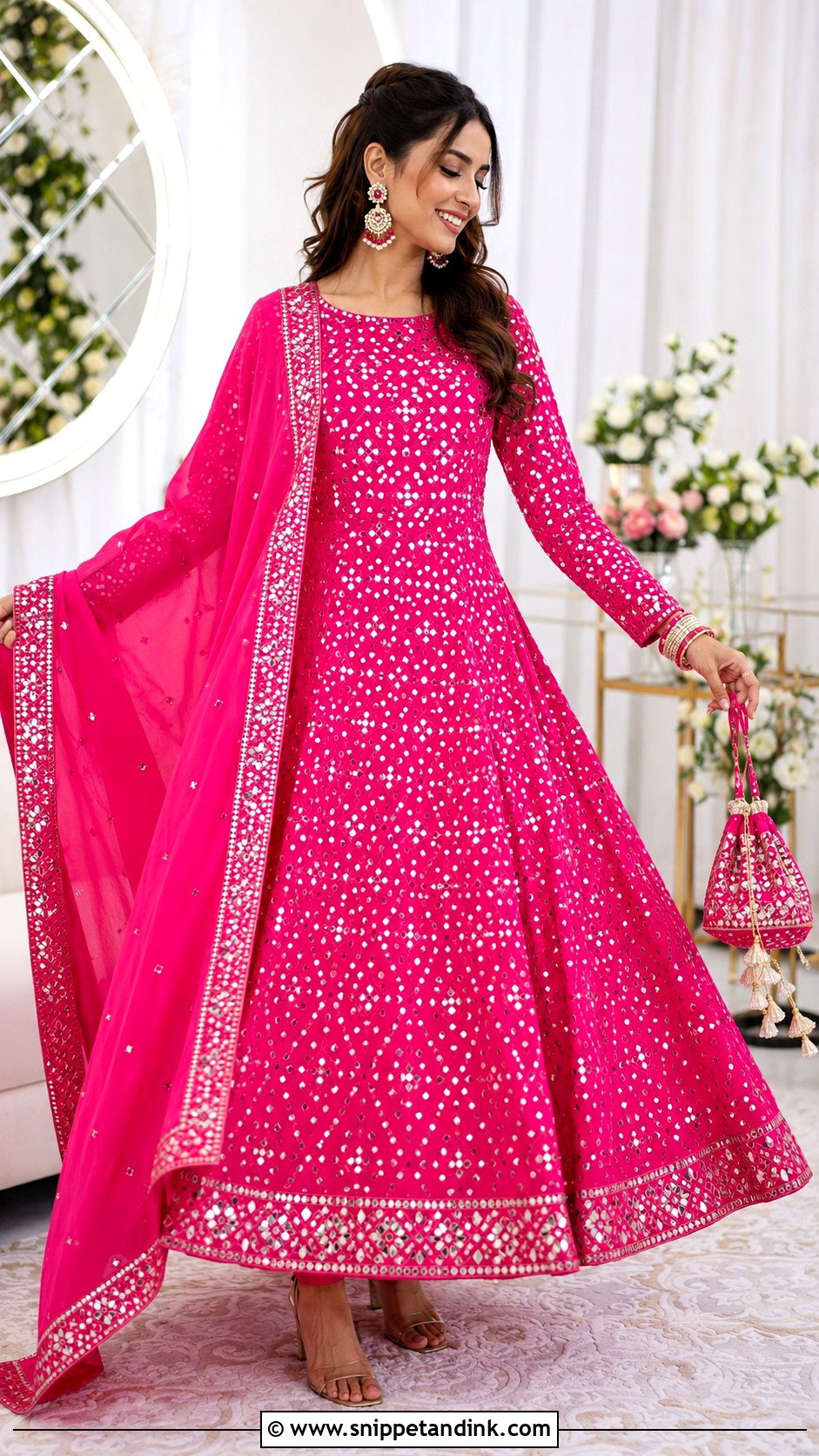 Mirror Work Bridal Anarkali - Snippet and Ink - 25 Bridal Anarkali Ideas
