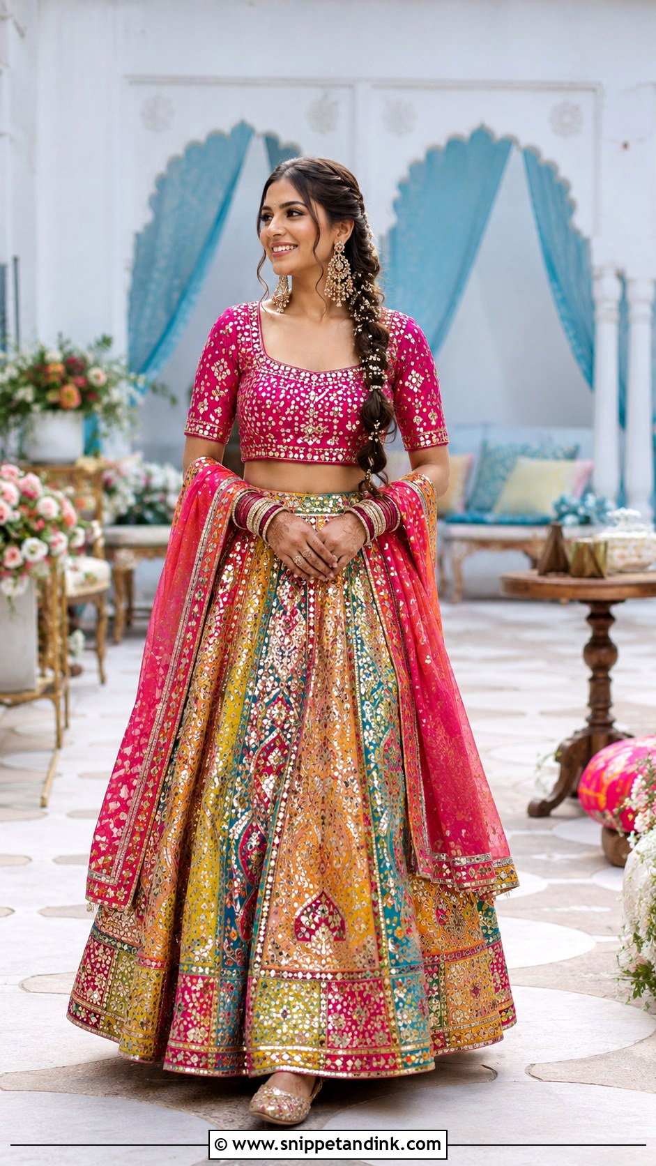 Mirror Work Bridal Blouse - Snippet and Ink - 20 Brides Wedding Blouse Designs