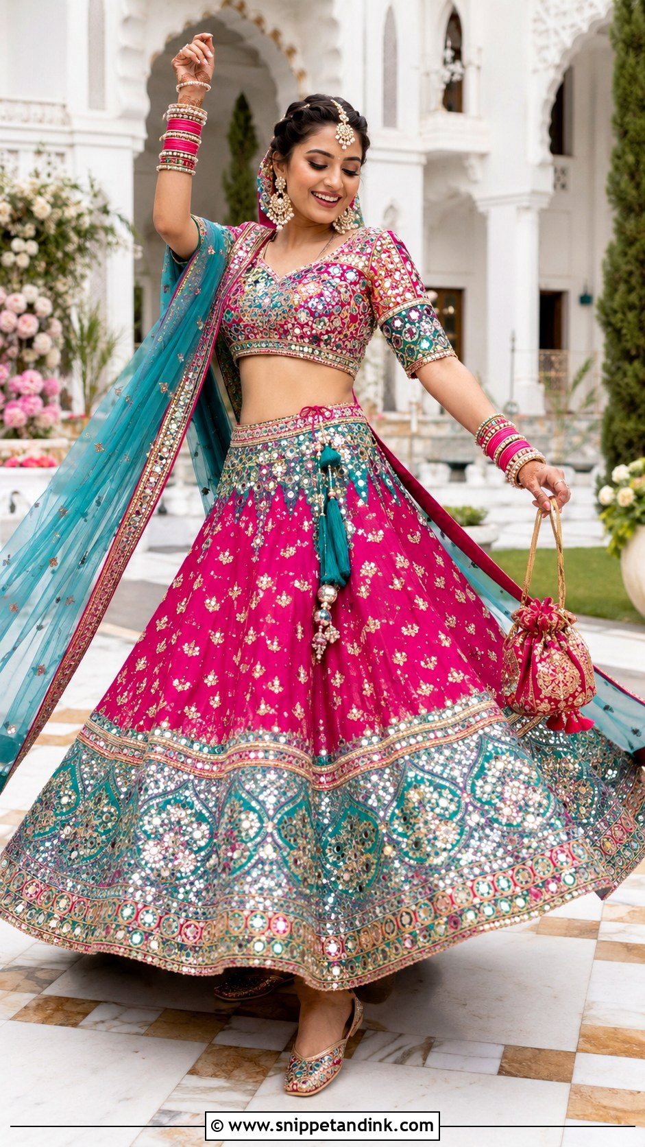 Mirror Work Bridal Blouse - Snippet and Ink - 20 Bridal Wedding Blouse Design Ideas