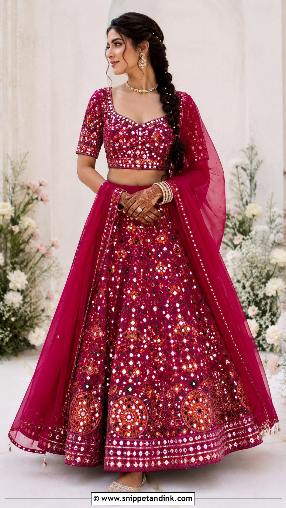Mirror Work Bridal Lehenga - Snippet and Ink - 20 Lehanga Designs Bridal Collection