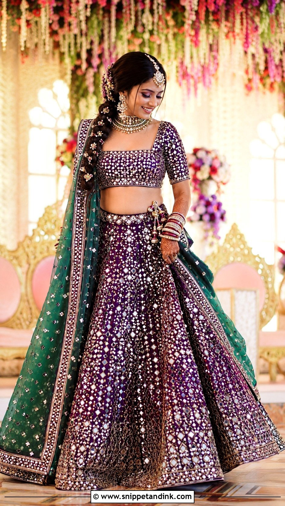 Mirror Work Bridal Lehenga Choli - Snippet and Ink - 20 Bride Choli Ideas