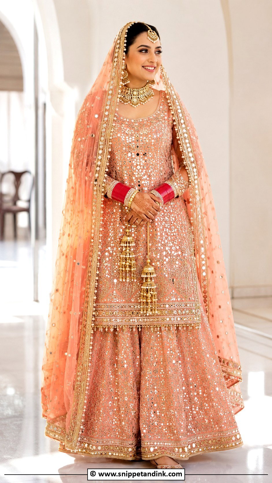 Mirror Work Bridal Suit - Snippet and Ink - 25 Bridal Suits Punjabi Sikh Bride