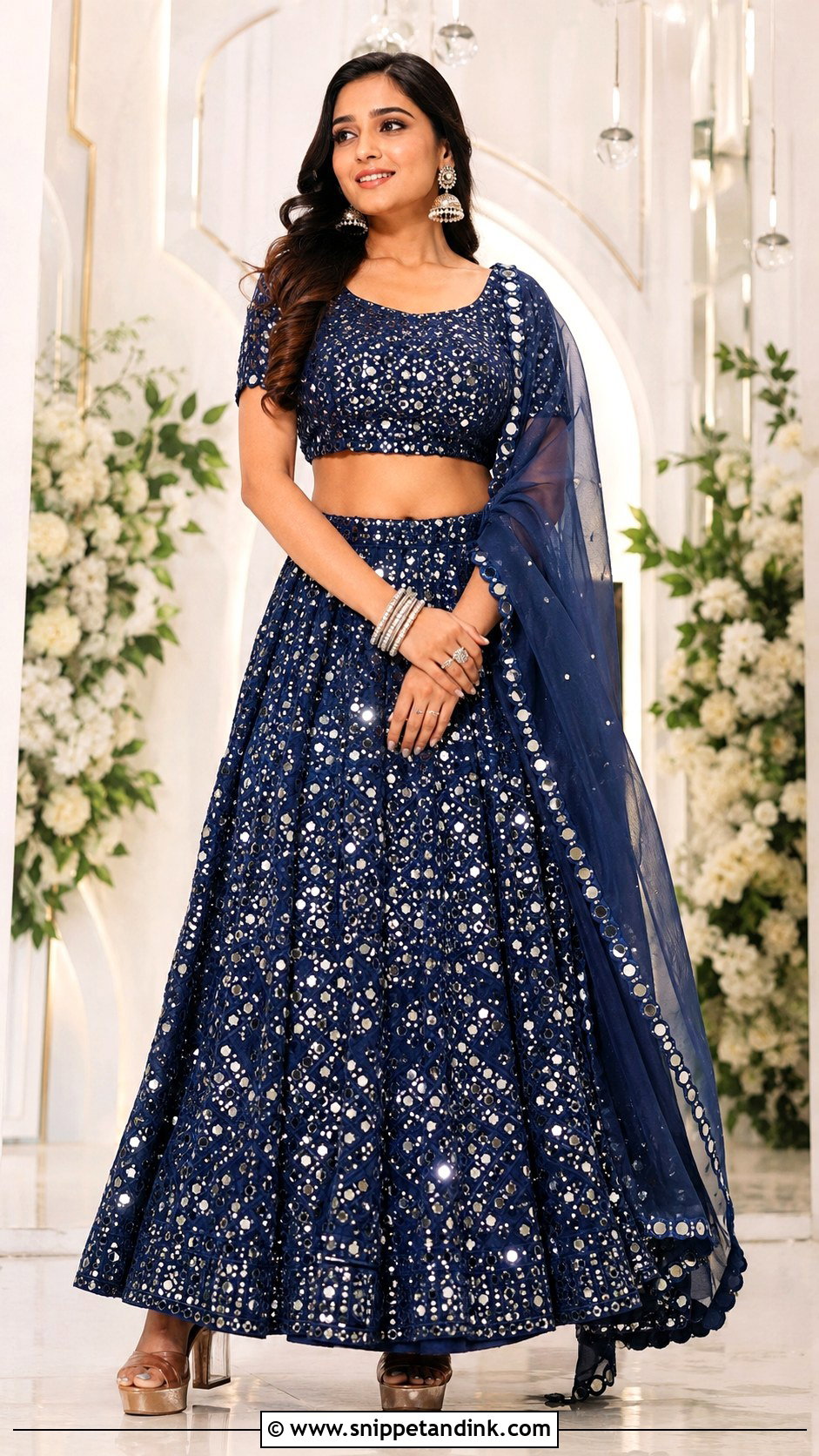 Mirror Work Bride Sister Lehenga - Snippet and Ink - 20 Lengha for Bride Sister Ideas