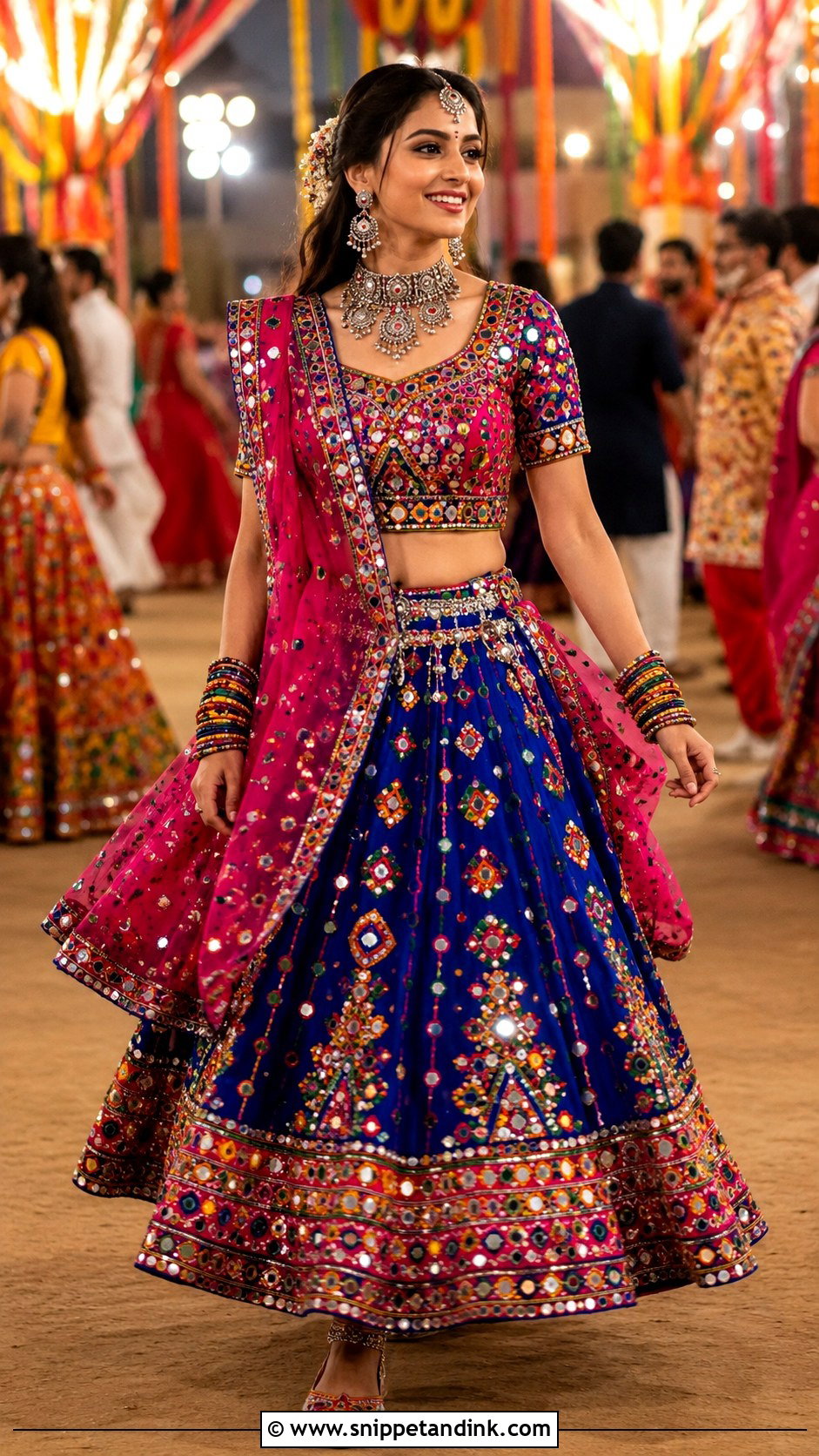 Mirror Work Chaniya Choli Bridal Look - Snippet and Ink - 20 Gujrati Wedding Brides Ideas