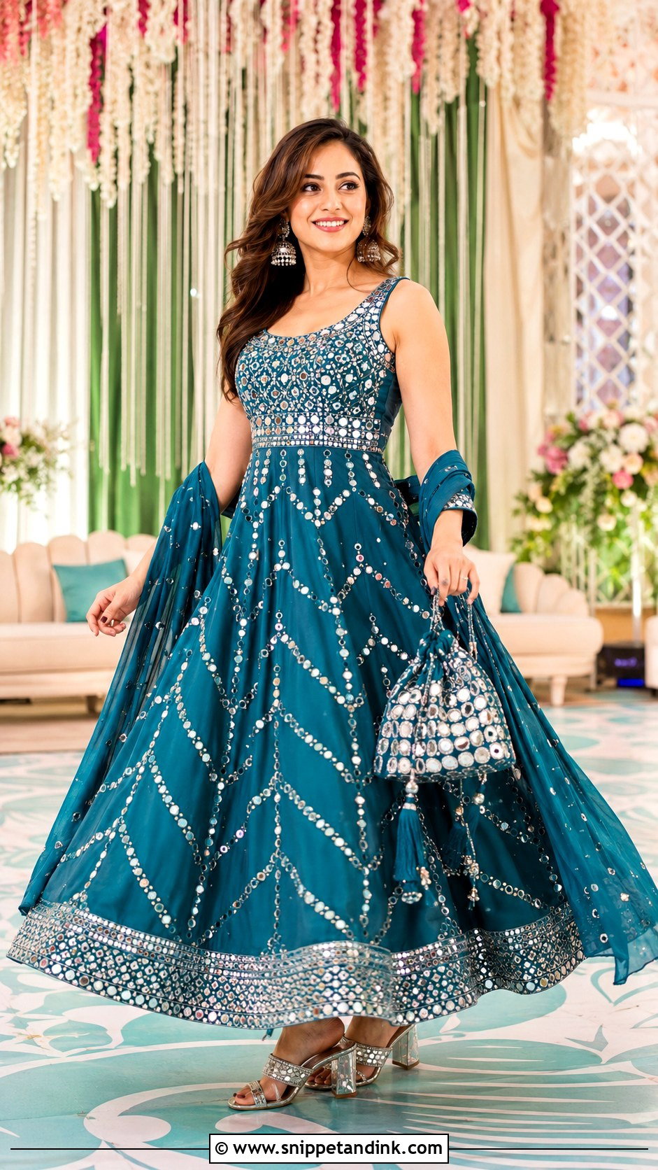 Mirror Work Indian Wedding Gown - Snippet and Ink - 20 Indian Wedding Gown Ideas