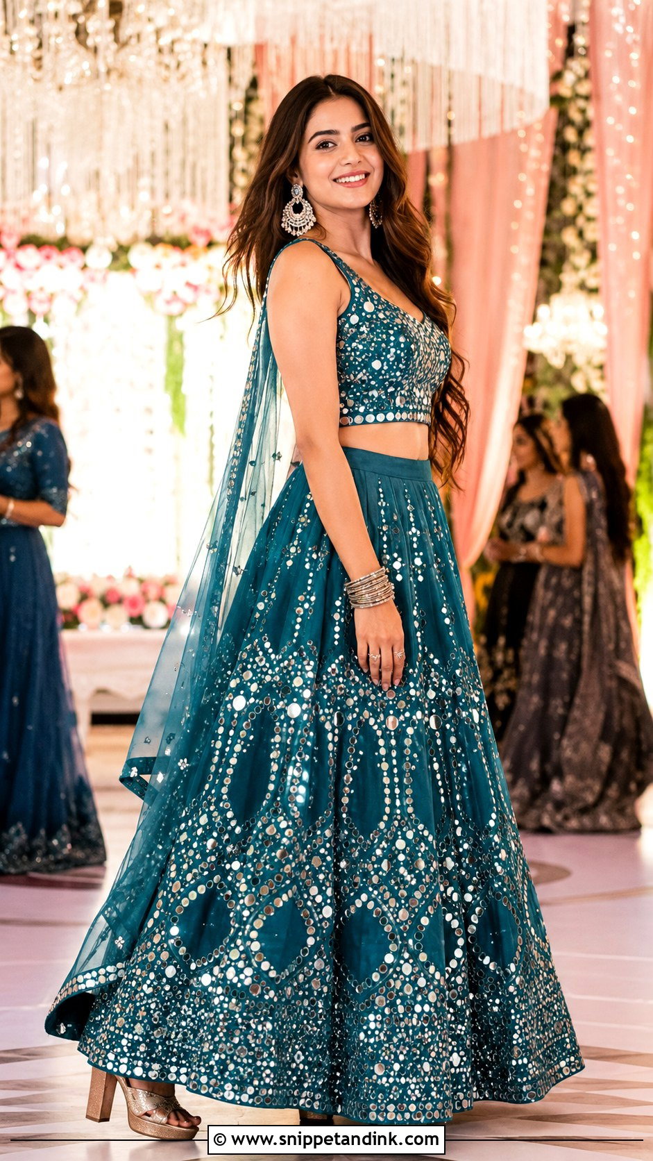 Mirror Work Lehenga - Snippet and Ink - 25 Traditional Indian Dresses for Wedding