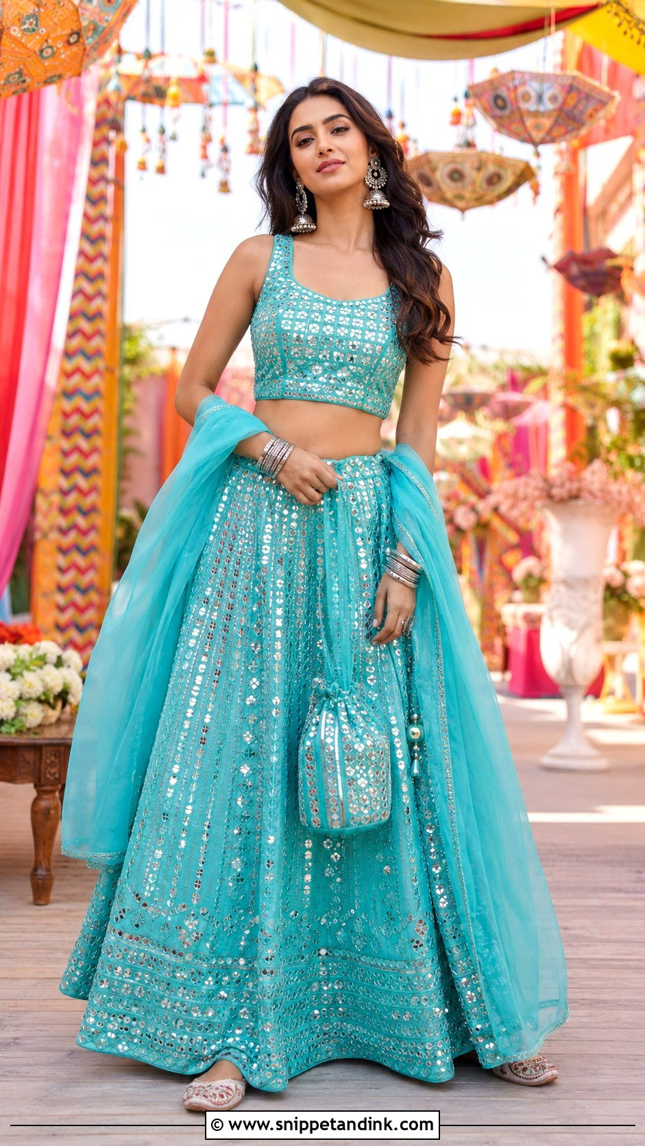 Mirror Work Lehenga Carnival Outfit - Snippet and Ink - 20 Carnival Outfit Ideas Indian Wedding