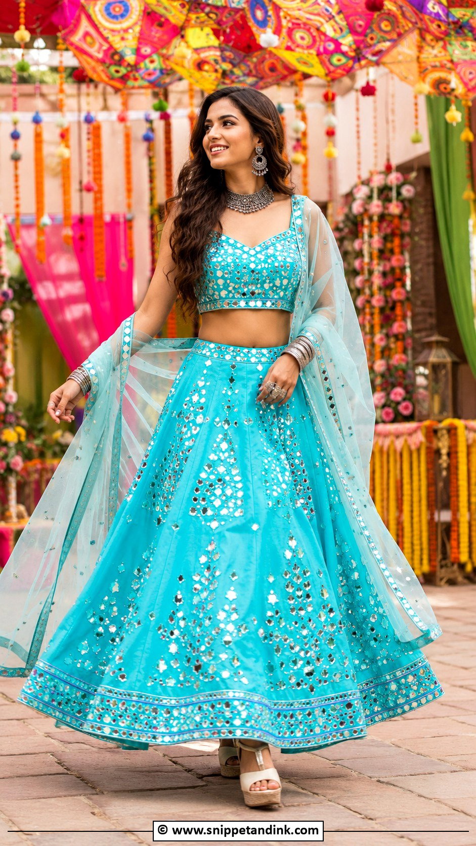 Mirror Work Lehenga Dress - Snippet and Ink - 30 Desi Wedding Dresses