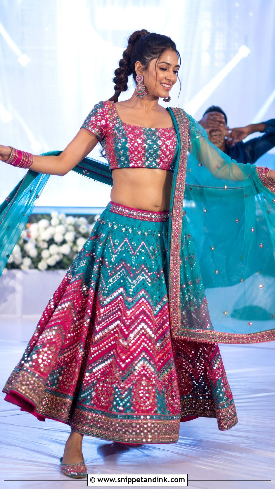 Mirror Work Lehenga For Indian Wedding Sangeet - Snippet and Ink - 20 Indian Wedding Season Outfit Ideas