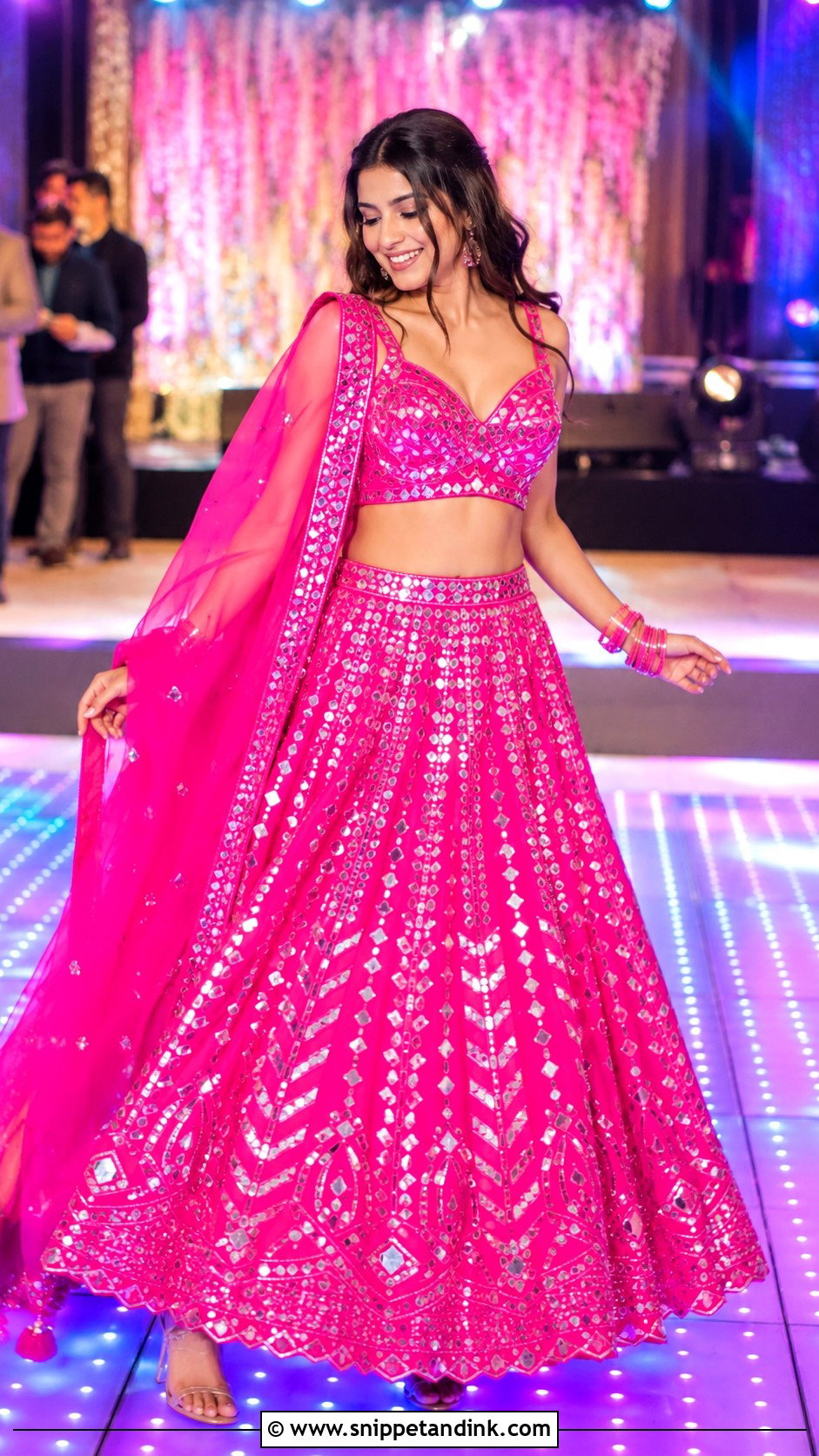Mirror Work Lehenga For Sangeet - Snippet and Ink - 25 Trending Indian Outfits for Wedding