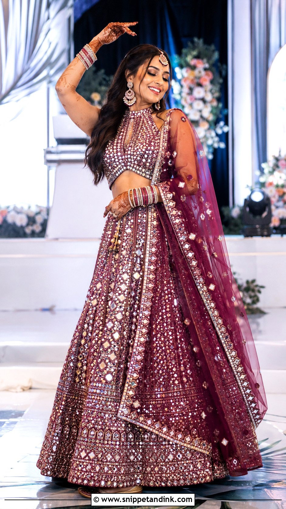 Mirror Work Lehenga For Sangeet - Snippet and Ink - 20 South Asian Wedding Dress Ideas