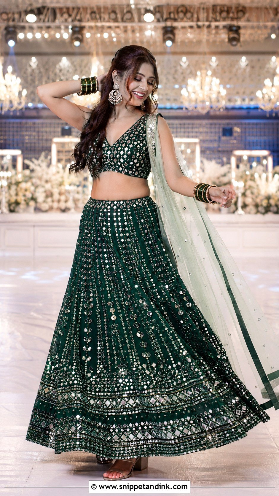 Mirror Work Lehenga For Sangeet - Snippet and Ink - 25 Indian Wedding Outfits for Brides Sister