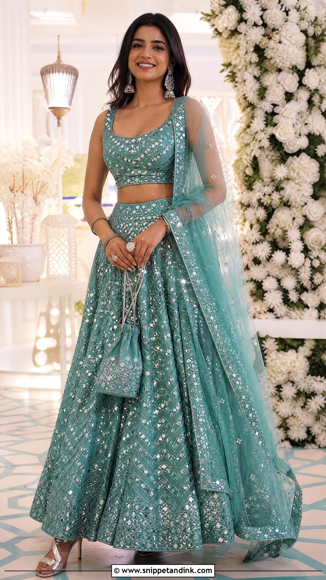 Mirror Work Lehenga For Sangeet - Snippet and Ink - 25 Outfit for Sangeet Function Ideas