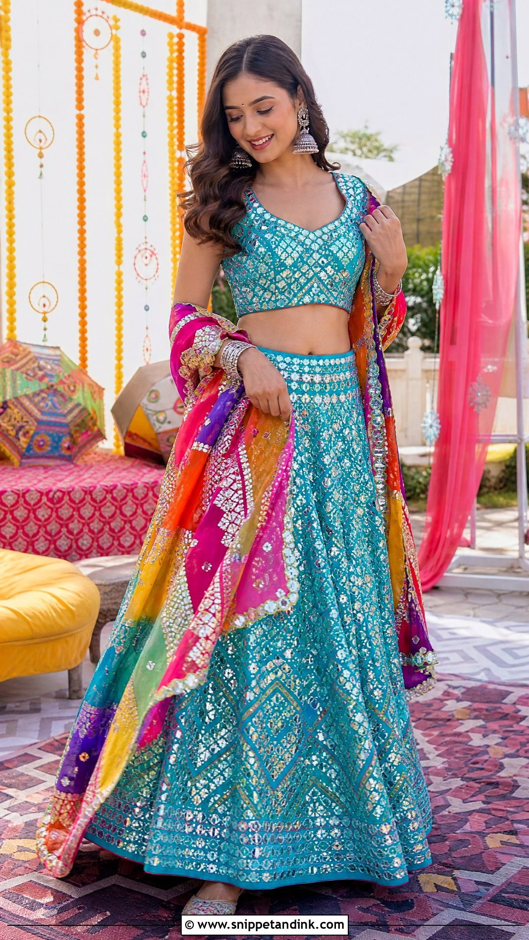 Mirror Work Lehenga For Sister Wedding - Snippet and Ink - 25 Wedding Wear for Sister Ideas