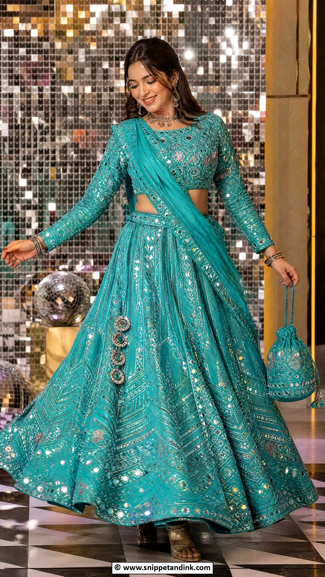 Mirror Work Lehenga Outfit - Snippet and Ink - 35 Indian Wedding Dress Ideas