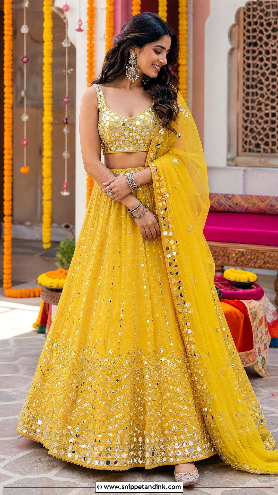 Mirror Work Lehenga Outfit - Snippet and Ink - 25 Desi Wedding Clothes Ideas