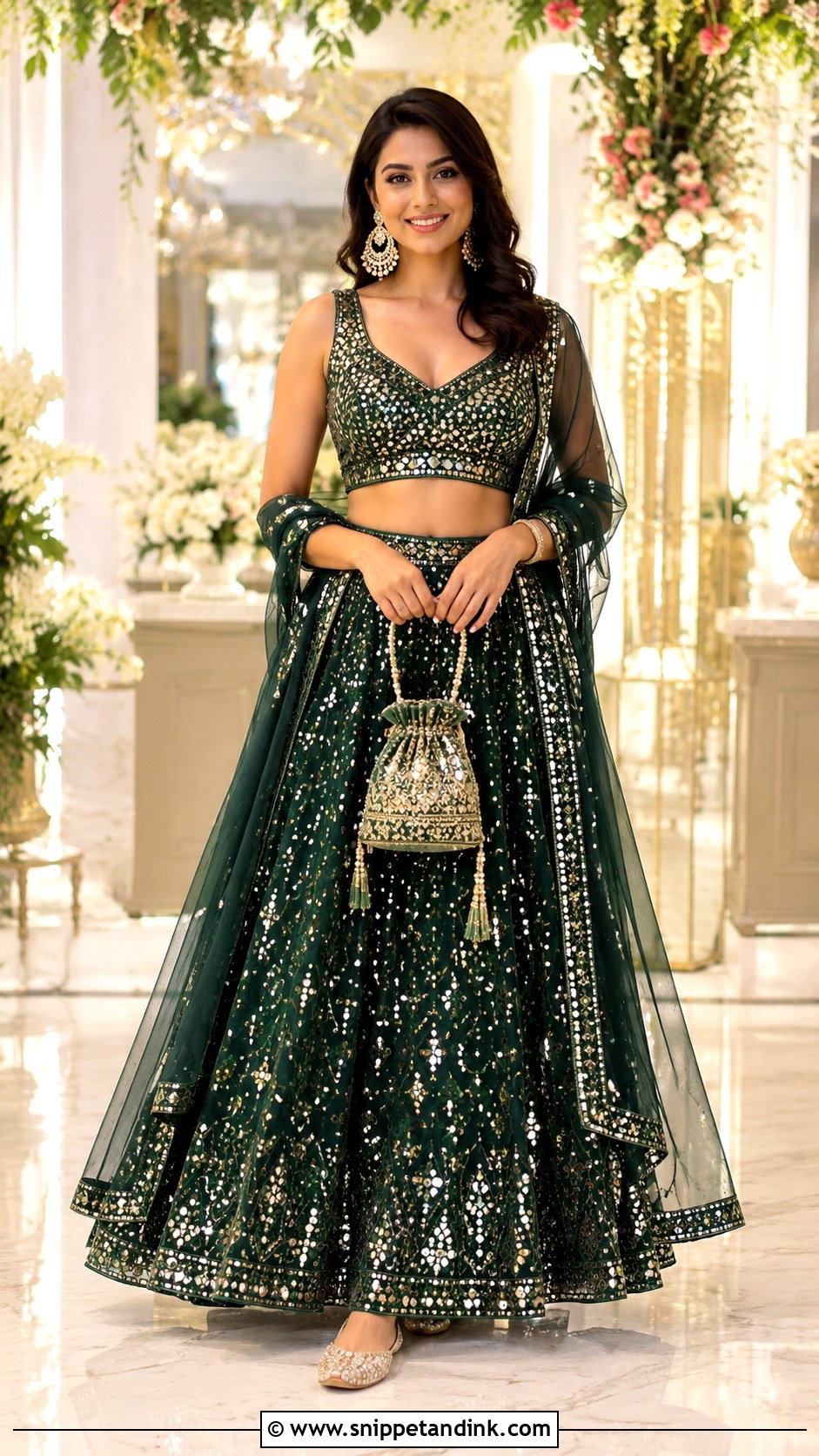 Mirror Work Lehenga Outfit - Snippet and Ink - 20 Aesthetic Indian Dress Ideas